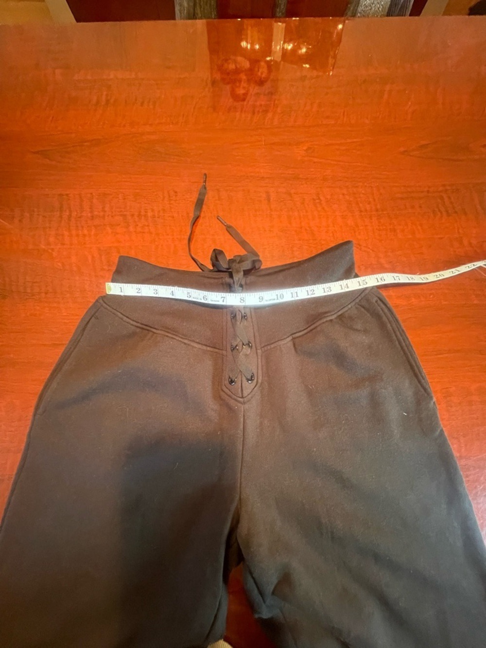 Victoria’s Secret Black Lace Up High Waisted Wide Leg Loungewear Pants Large NWT - Picture 4 of 14